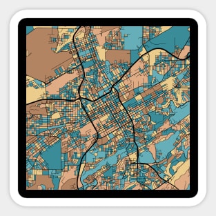 Birmingham Map Pattern in Mid Century Pastel Sticker